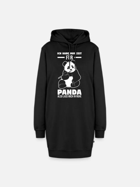 Panda - Hoodie-Kleid - Schwarz