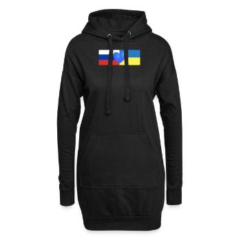 Liebe gewinnt Russland Ukraine - Hoodie-Kleid - Schwarz - Vorne