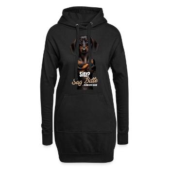 Sitz? Sag bitte... Vielleicht dann - Dackel Teckel - Hoodie-Kleid - Schwarz - Vorne