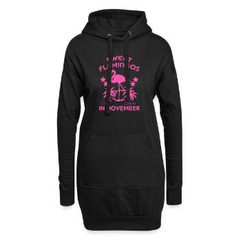 Novembre ANNIVERSAIRE FLAMANT PALMS FILLES STARS - Sweat-shirt à capuche long Femme - noir - Devant