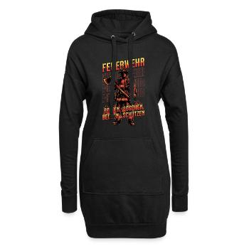 Feuerwehr Retten Löschen Bergen Schützen - Hoodie-Kleid - Schwarz - Vorne