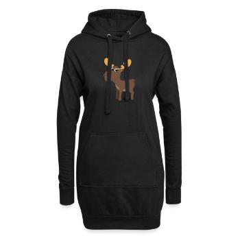 Elch Schweden Tier Elche Typisch Schwedisch Flagge - Hoodie-Kleid - Schwarz - Vorne