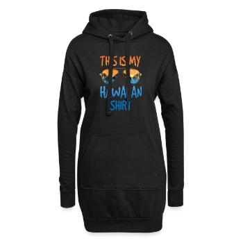 Das ist mein Hawaiianisches Shirt - Hoodie-Kleid - Schwarz - Vorne