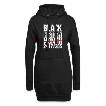Black History Month 24/7/365 - Hoodie-Kleid - Schwarz - Vorne