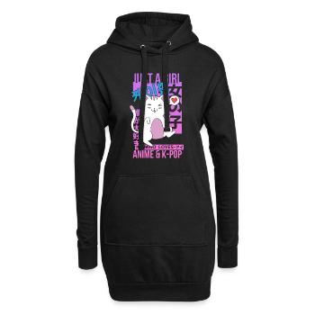 Just A Girl Who Loves Anime and K pop cat - Hoodie-Kleid - Schwarz - Vorne