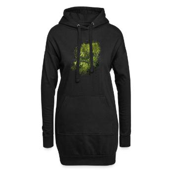 panther,gepard,leopard,rot,bunt,graffiti,grün - Hoodie-Kleid - Schwarz - Vorne