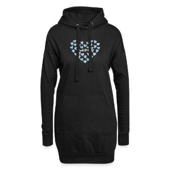 Daddy Love - Blaue Herzen | Ideal für Vatertag - Hoodie-Kleid - Schwarz - Vorne