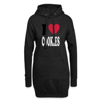 I love COOKIES (Farben anpassbar!) - Hoodie-Kleid - Schwarz - Vorne
