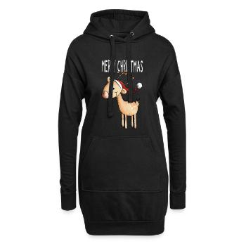 Merry Christmas Renne - Sweat-shirt à capuche long Femme - noir - Devant