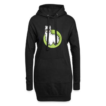 Alpaka Symbol Tier süß Schaf cartoon comic icon - Hoodie-Kleid - Schwarz - Vorne