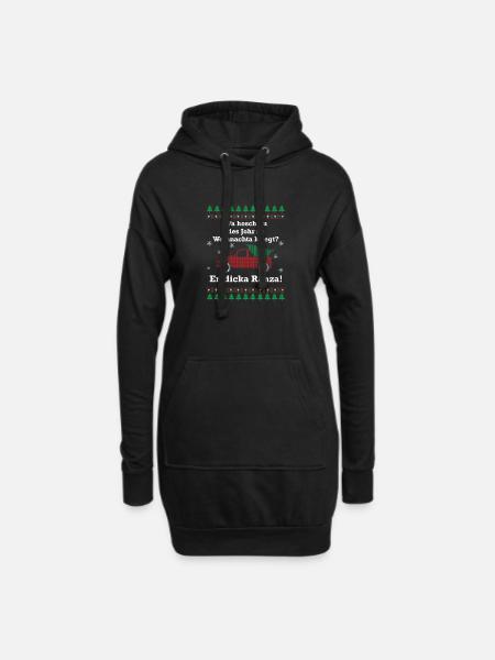 Wa hosch du des Johr zu Weihnachta kriegt? - Hoodie-Kleid - Schwarz