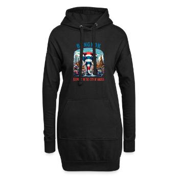 Bangkok Thaïlande Drapeaux d'éléphants Ville - Sweat-shirt à capuche long Femme - noir - Devant