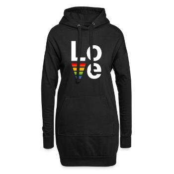 Chemise LGBT Regenbogen love blanc - Sweat-shirt à capuche long Femme - noir - Devant
