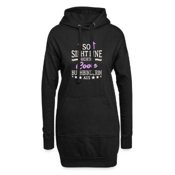 So sieht eine richtig coole Buchbinderin aus - Hoodie-Kleid - Schwarz - Vorne