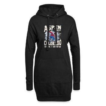 Verschneiter Bergläufer - Hoodie-Kleid - Schwarz - Vorne