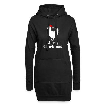 Fröhliche Chickmas Lustiges Weihnachtshuhn - Hoodie-Kleid - Schwarz - Vorne