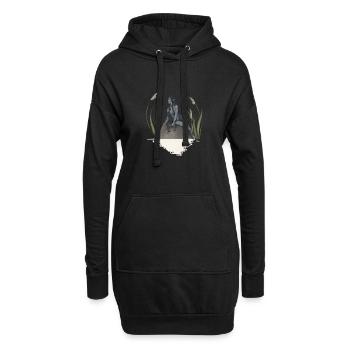 Nymphe dans un étang - Sweat-shirt à capuche long Femme - noir - Devant
