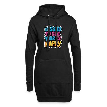Buntes trauriges bis glückliches Ex-Meme-Design - Hoodie-Kleid - Schwarz - Vorne
