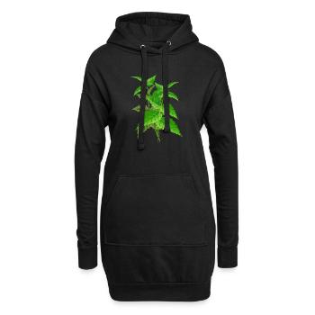 Bouquet d’orties – la puissance de la nature dans un vert luxuriant - Sweat-shirt à capuche long Femme - noir - Devant