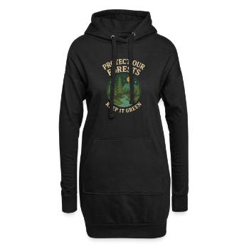 Protection de la forêt motif nature - Sweat-shirt à capuche long Femme - noir - Devant