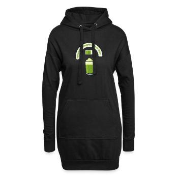 Matcha Energie Shake mit Guten Vibes - Hoodie-Kleid - Schwarz - Vorne