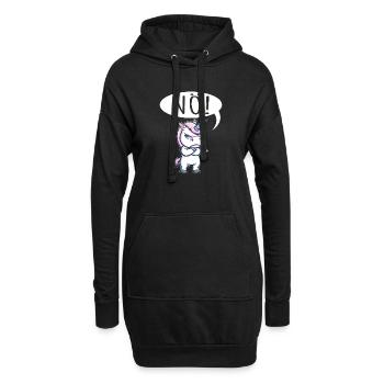 Einhorn Nö Bockig - Hoodie-Kleid - Schwarz - Vorne