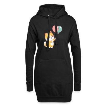 Katzenballon Pastell Joy - Hoodie-Kleid - Schwarz - Vorne