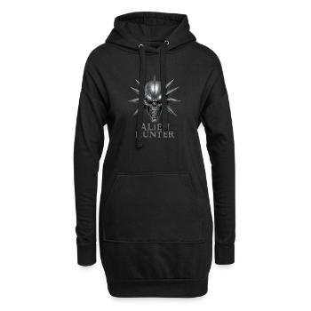 Alien Hunter Schädel-Emblem - Hoodie-Kleid - Schwarz - Vorne