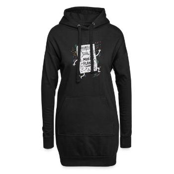 Pflanzen Einkaufsliste - Hoodie-Kleid - Schwarz - Vorne