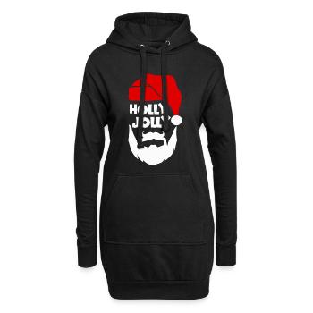Holly Jolly Fröhliches Fest - Hoodie-Kleid - Schwarz - Vorne