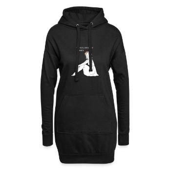 Grace Doesn’t Hurry – Line Art Sommermotiv - Hoodie-Kleid - Schwarz - Vorne
