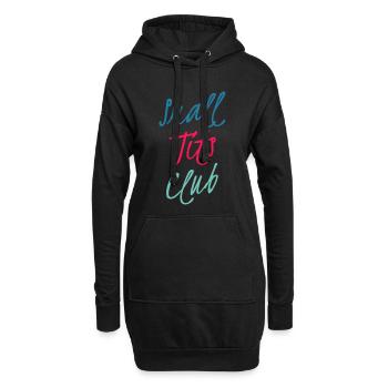 Dreifarbig Neon Script Club - Hoodie-Kleid - Schwarz - Vorne