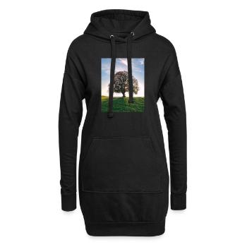 Arbre solaire sur la colline - Sweat-shirt à capuche long Femme - noir - Devant