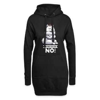 Avant que vous ne demandiez au propriétaire des samoyèdes - Sweat-shirt à capuche long Femme - noir - Devant