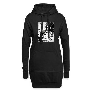 Monochromer Geburtstagskuchen Kerzen - Hoodie-Kleid - Schwarz - Vorne