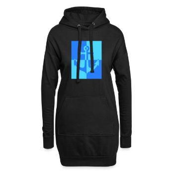 Anker - Hoodie-Kleid - Schwarz - Vorne