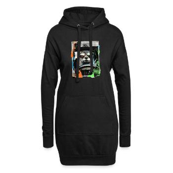 Lustiger Otter - Hoodie-Kleid - Schwarz - Vorne