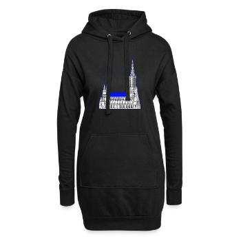 Ulm Motiv 4 Münster Line Art – Minimal Skyline - Hoodie-Kleid - Schwarz - Vorne