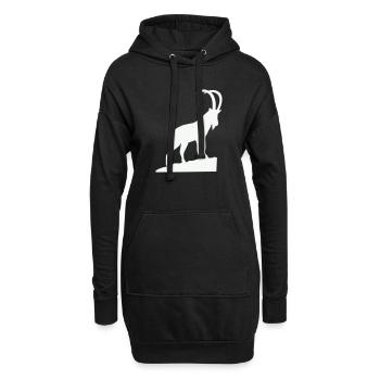Alpenbock Silhouette - Hoodie-Kleid - Schwarz - Vorne