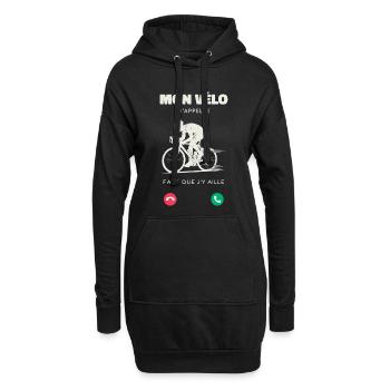 Mon Vélo M’Appelle Faut Que J’Y Aille Humour  - Sweat-shirt à capuche long Femme - noir - Devant