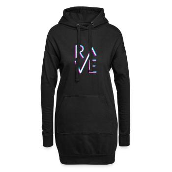 Rave Techno Festival Neon Party - Hoodie-Kleid - Schwarz - Vorne