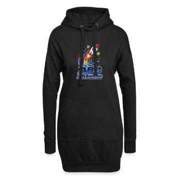 ABC Ich Komme Rakete Einschulung - Hoodie-Kleid - Schwarz - Vorne