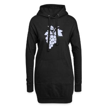 Trauben-Silhouette im Flieder - Hoodie-Kleid - Schwarz - Vorne