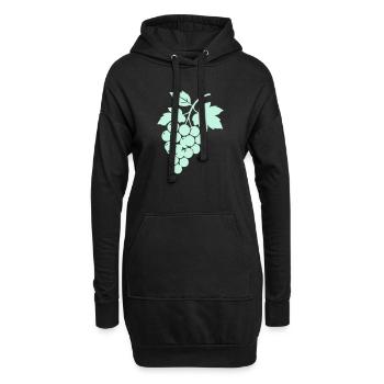 Weinreben Silhouette Trauben Design - Hoodie-Kleid - Schwarz - Vorne