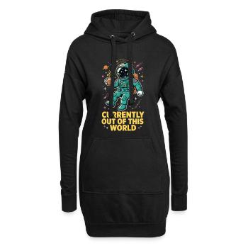 Astronaut with coffee in space - Hoodie Dress - black - Front