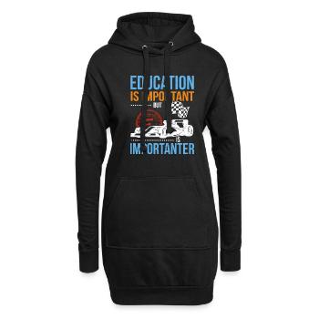 Voiture de course - Sweat-shirt à capuche long Femme - noir - Devant