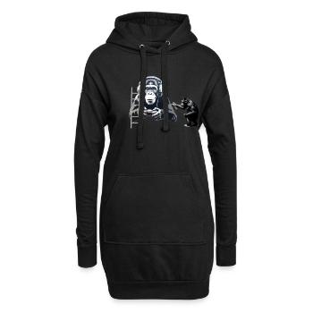GRAFFITI BANKSY STYLE - CHIMP PLAYING COMPUTER GAM - Hoodie Dress - black - Front