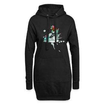 Sneakerhead // Sneaker // Illustration - Hoodie-Kleid - Schwarz - Vorne