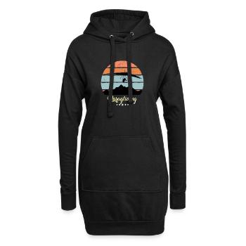 Parapente Gleitschirm Vintage Retro Sport - Sweat-shirt à capuche long Femme - noir - Devant