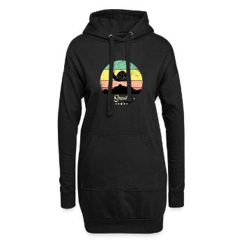 Escargot Vintage Rétro Animaux Coucher de soleil - Sweat-shirt à capuche long Femme - noir - Devant
